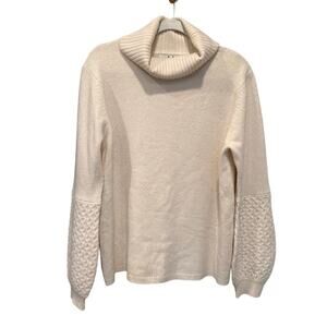Magaschoni Women's 100% Cashmere Turtleneck Pullover Sweater Sz XL Winter White